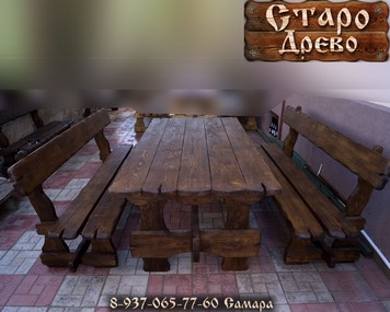 Деревянная мебель в беседку под старину Самара купить цена