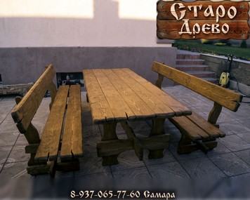 Мебель для беседки стол скамейки под старину Самара купить цена